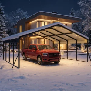 20 Ft. W X 20 Ft. D Heavy Duty Metal Carport With Reinforced Frame, Car Canopy And Shelter